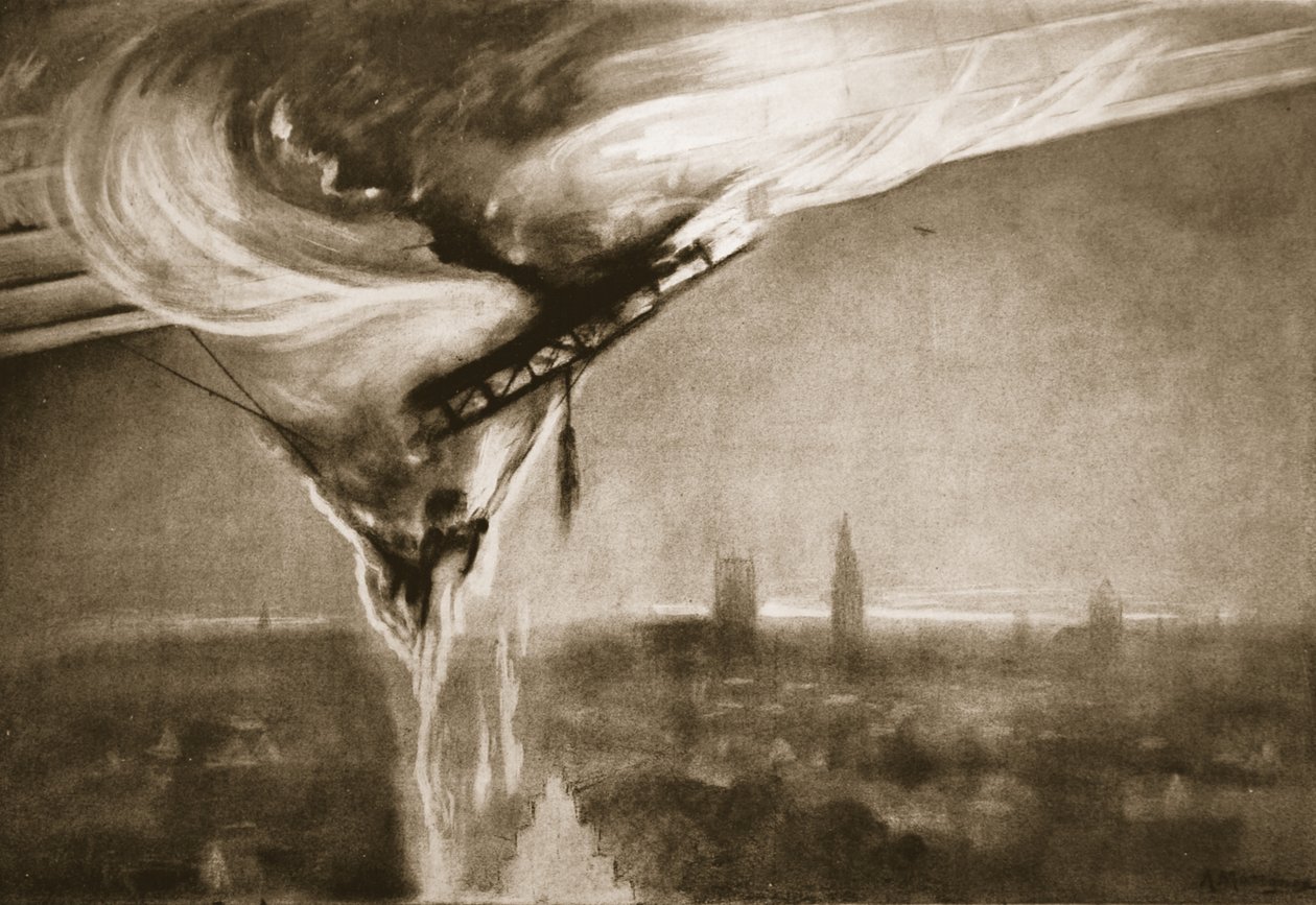 De val van de Zeppelin, 1915 door Albert Matignon