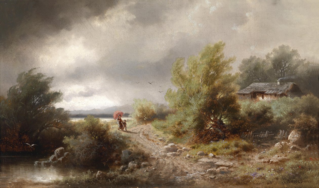 Naderend onweer door Albert Rieger