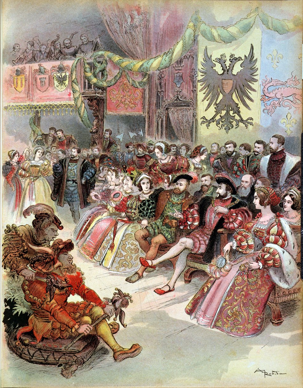 Bal aan het Hof van Frans I, 1909 door Albert Robida
