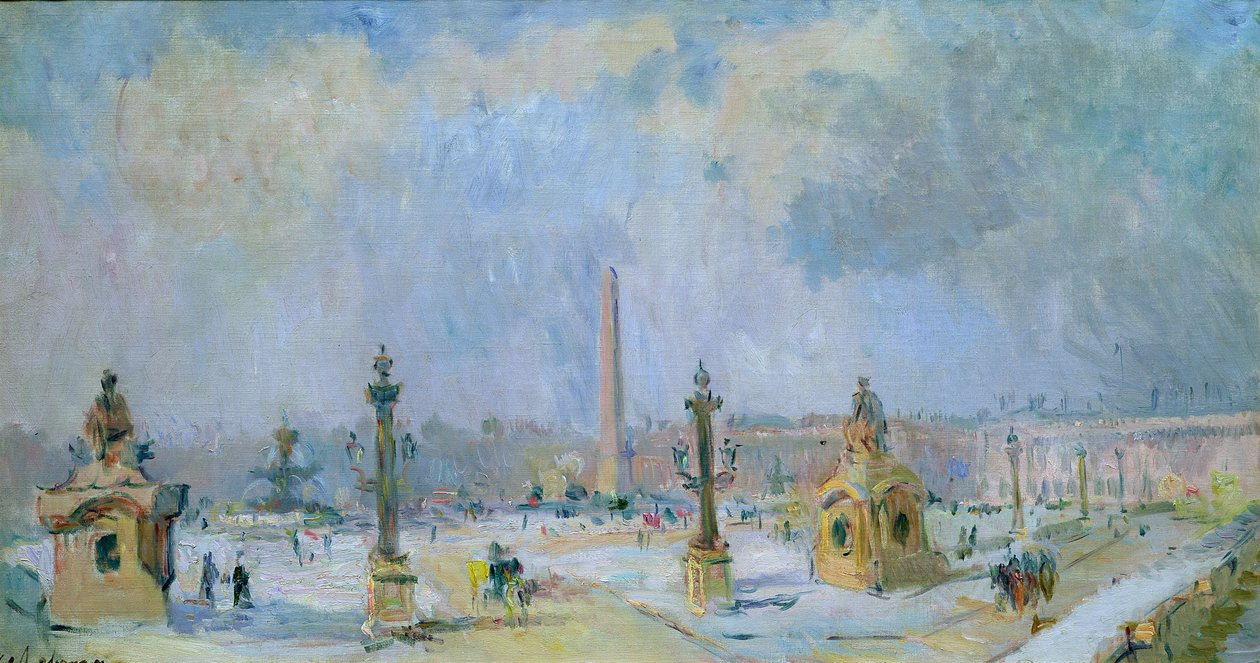 De Place de la Concorde, Parijs door Albert Charles Lebourg