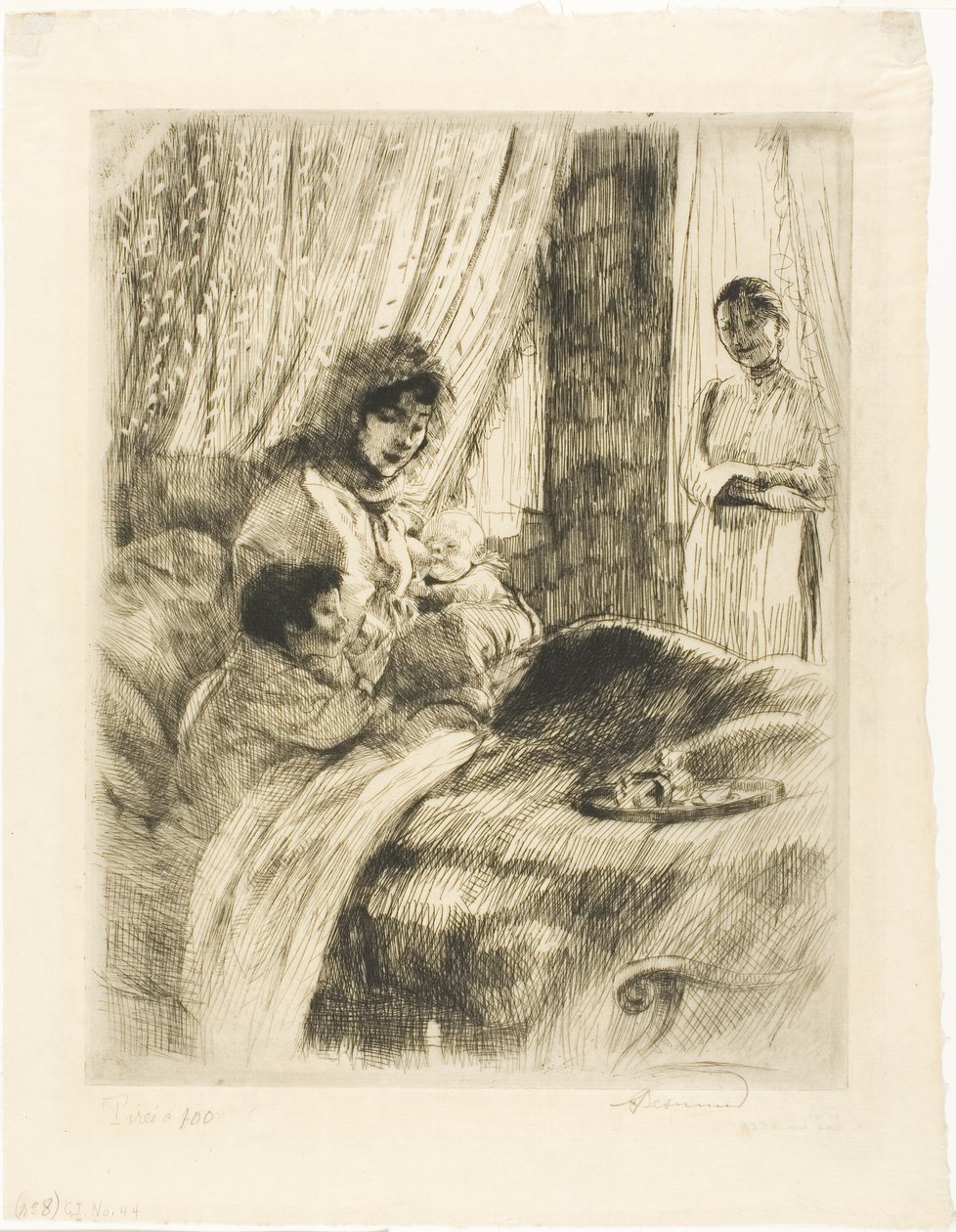 Ontbijt, bord vier van Vrouw door Albert Besnard
