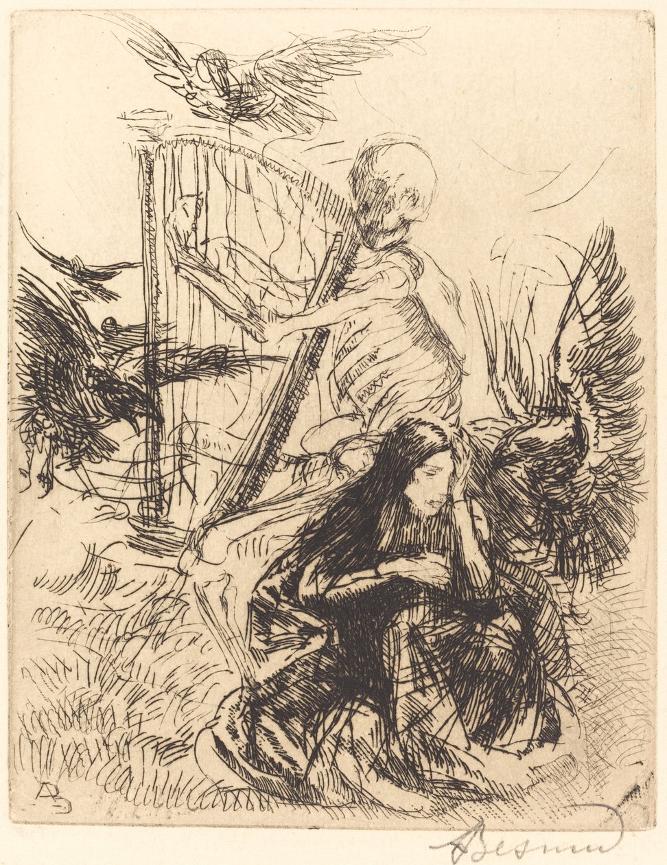 Muzikant door Albert Besnard