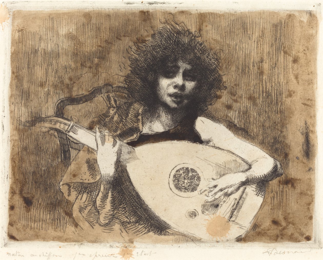 De Luitspeler door Albert Besnard