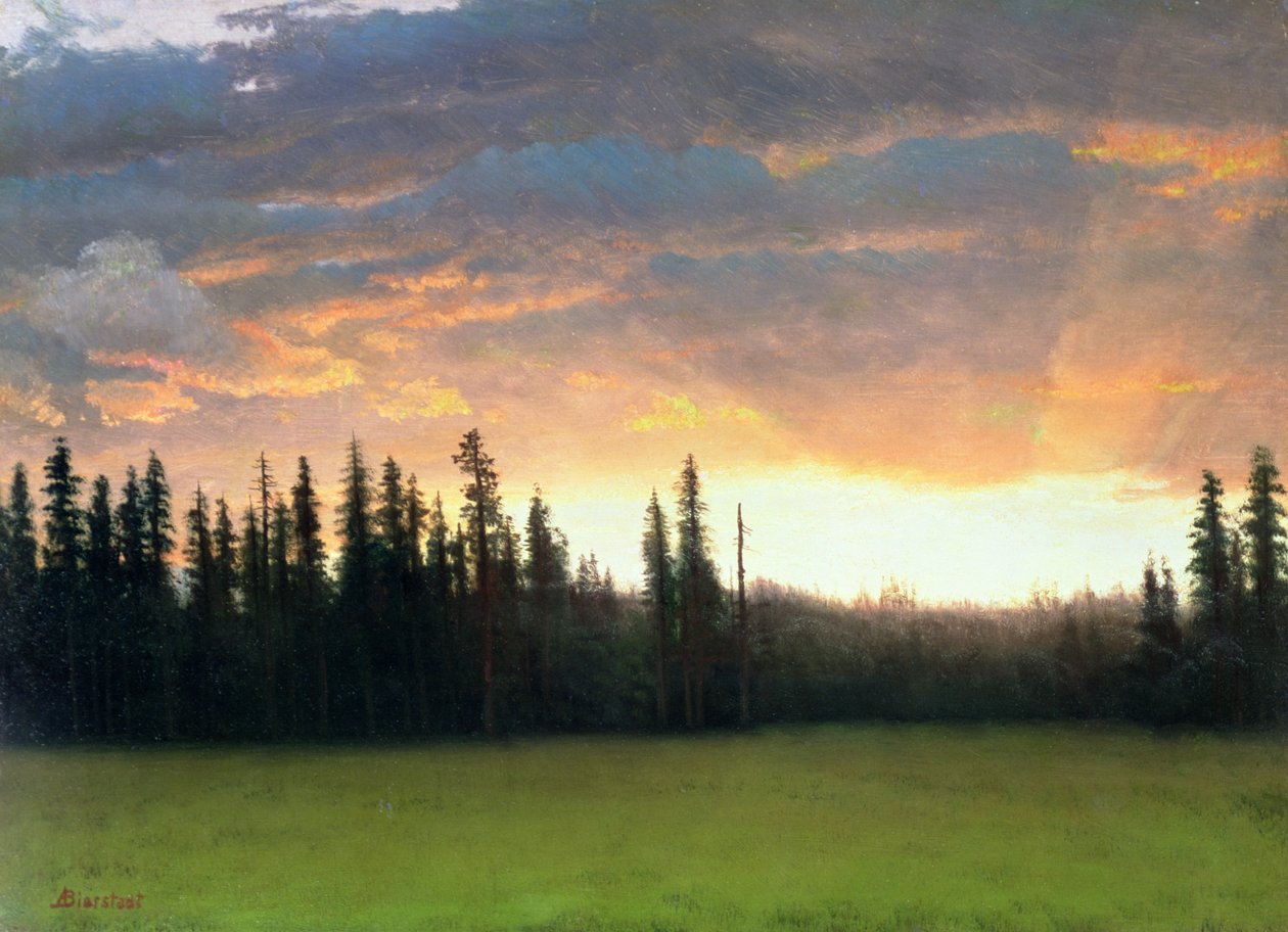 Zonsondergang in Californië door Albert Bierstadt
