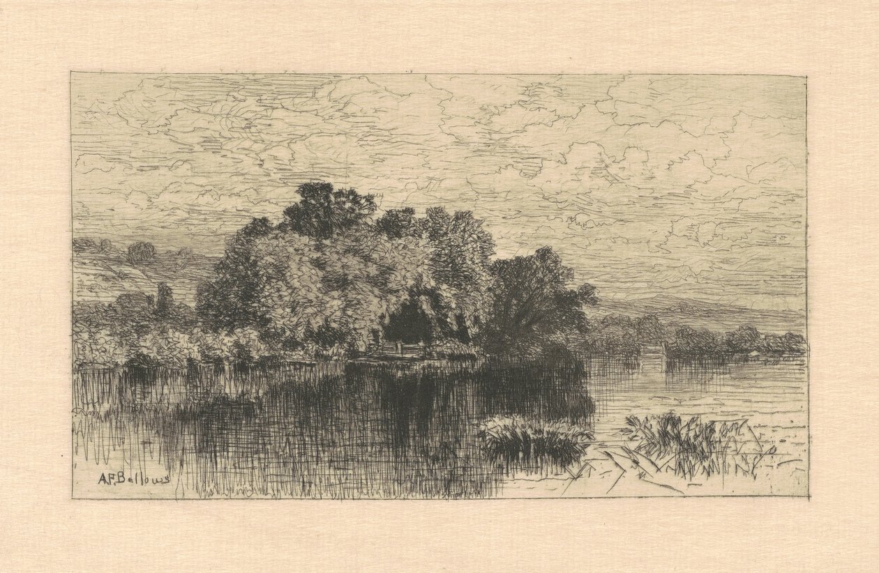Mill Pond in Windsor, Connecticut door Albert F. Bellows