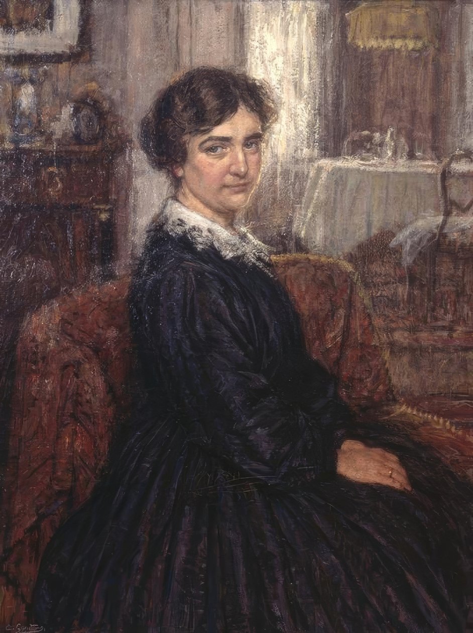 Portret van dame door Albert Geudens