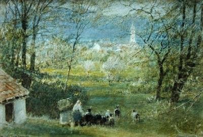 Bavino- Lago Maggiore door Albert Goodwin