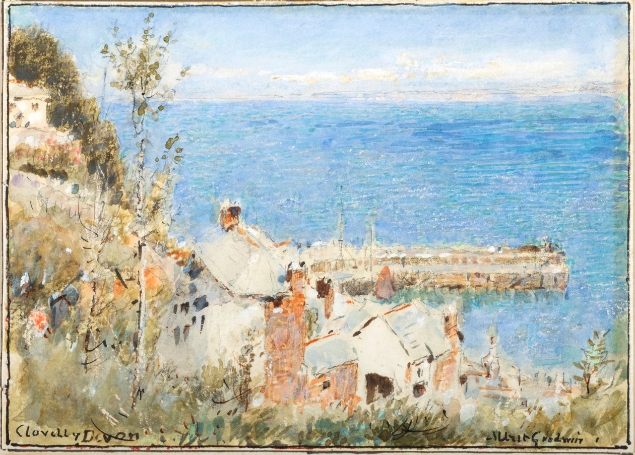 Clovelly, Devon door Albert Goodwin