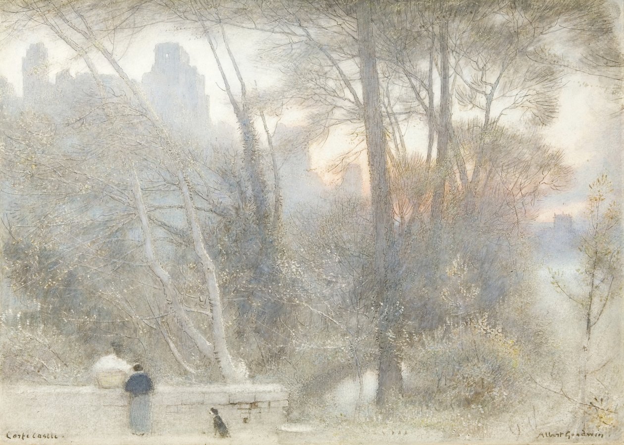 Corfe Castle door Albert Goodwin