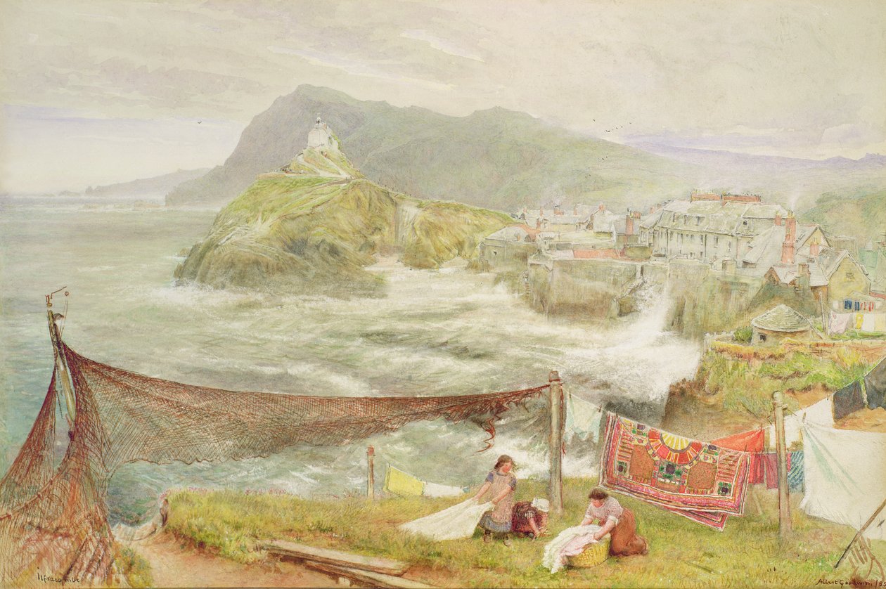 Ilfracombe, Devon, kijkend naar Hillsborough door Albert Goodwin