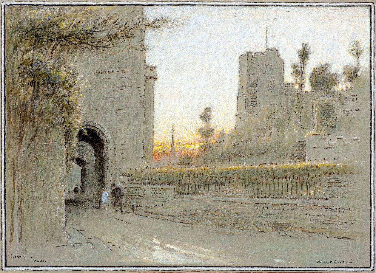 Lewes, Sussex door Albert Goodwin
