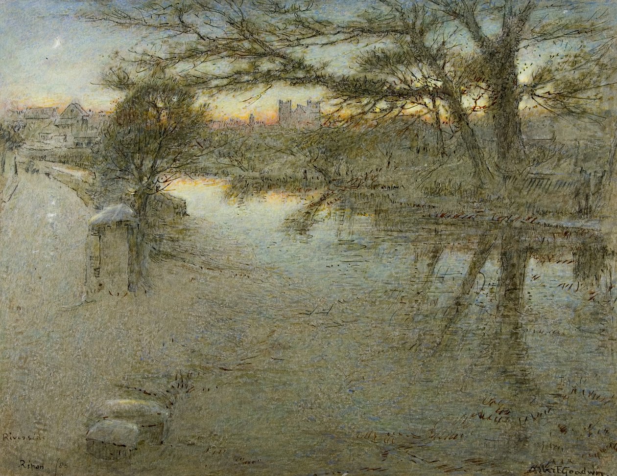 Riverside, Ripon door Albert Goodwin