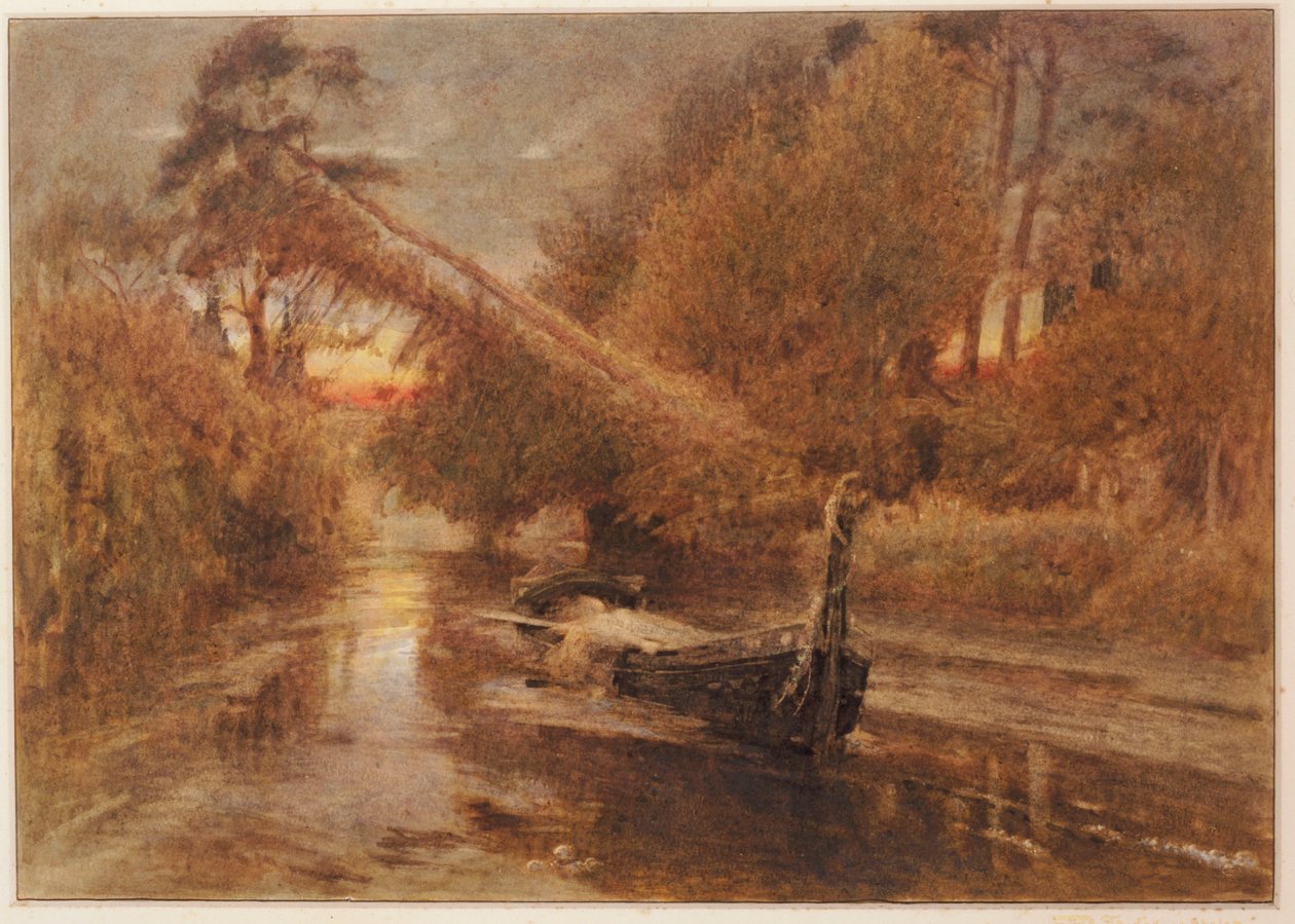 De Dame van Shalott door Albert Goodwin
