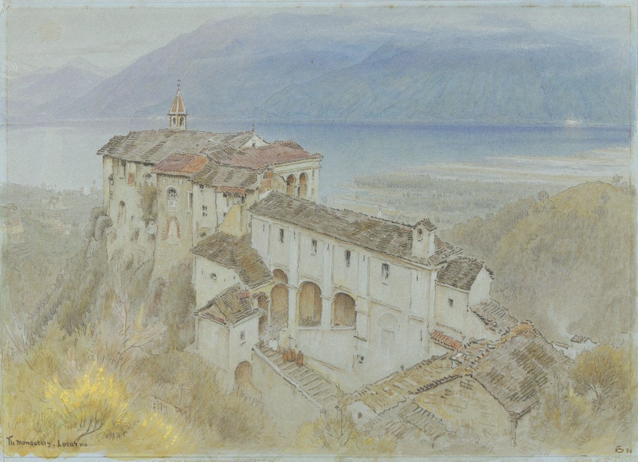 Het Klooster, Locarno door Albert Goodwin
