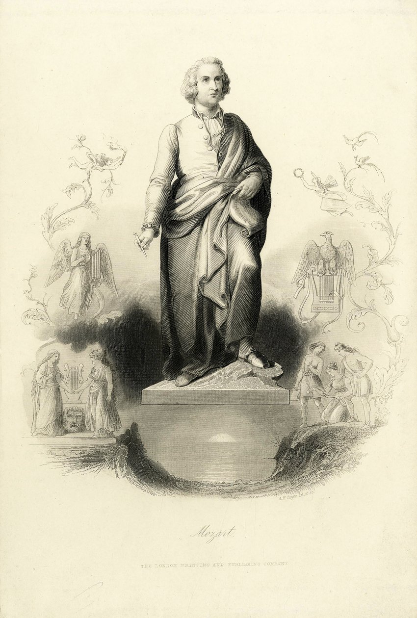 Mozart Monument op het Mozartplatz door Albert Henry Payne