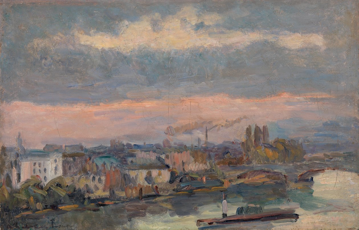 Langs de Seine (Rouen) door Albert Lebourg