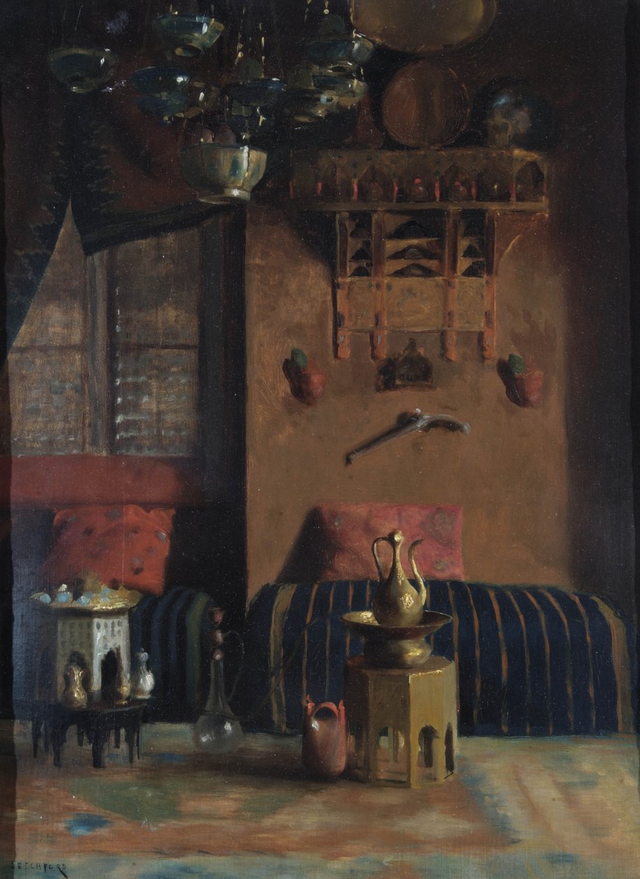 Sir Richard Burtons rookkamer, 1889 door Albert Letchford