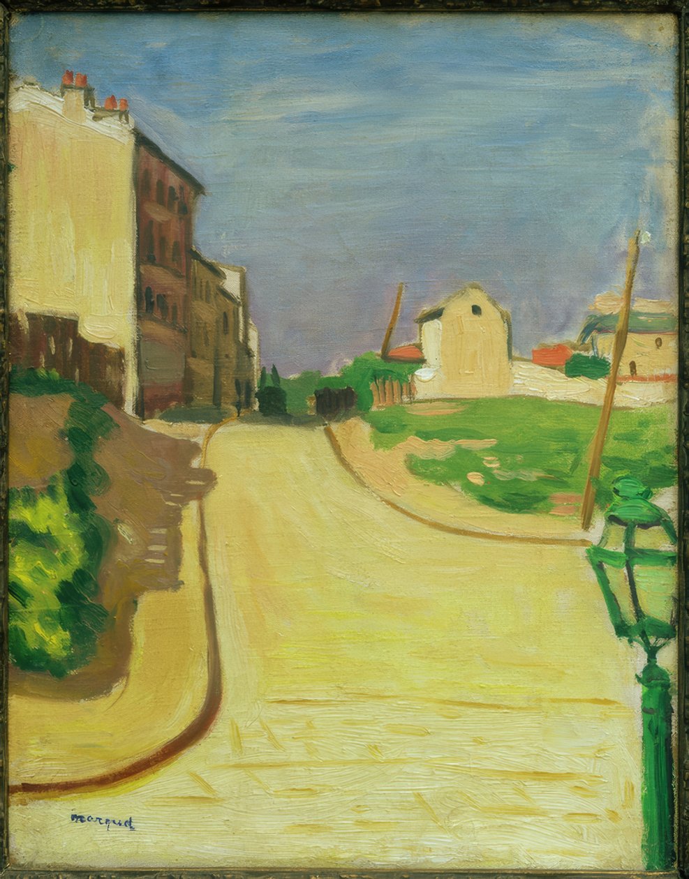 Straat met groene lantaarn door Albert Marquet
