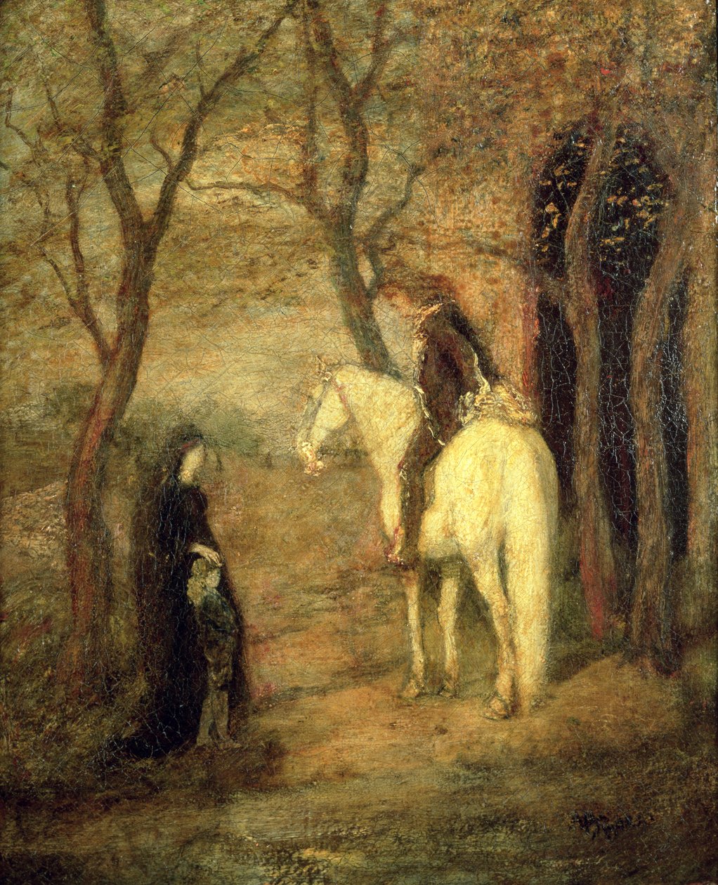 Bijeenkomst langs de weg door Albert Pinkham Ryder