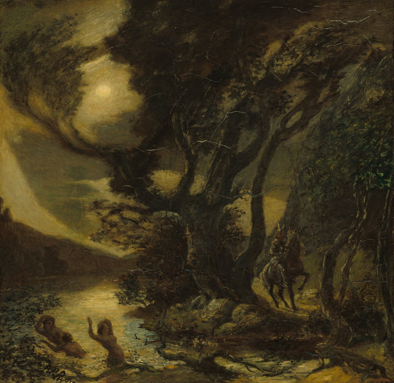 Siegfried en de Rijndochters, 1888-1891 door Albert Pinkham Ryder