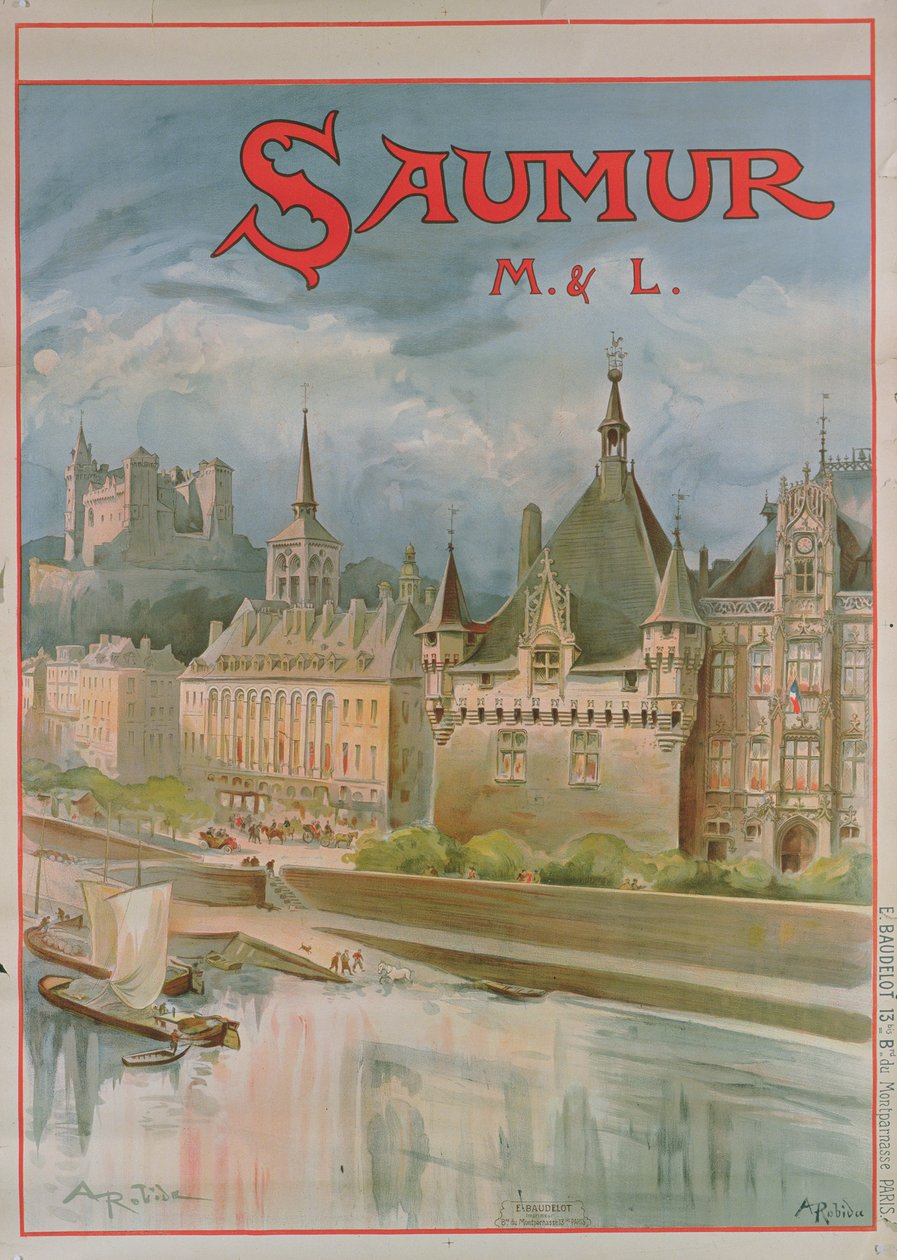 Saumur poster door Albert Robida