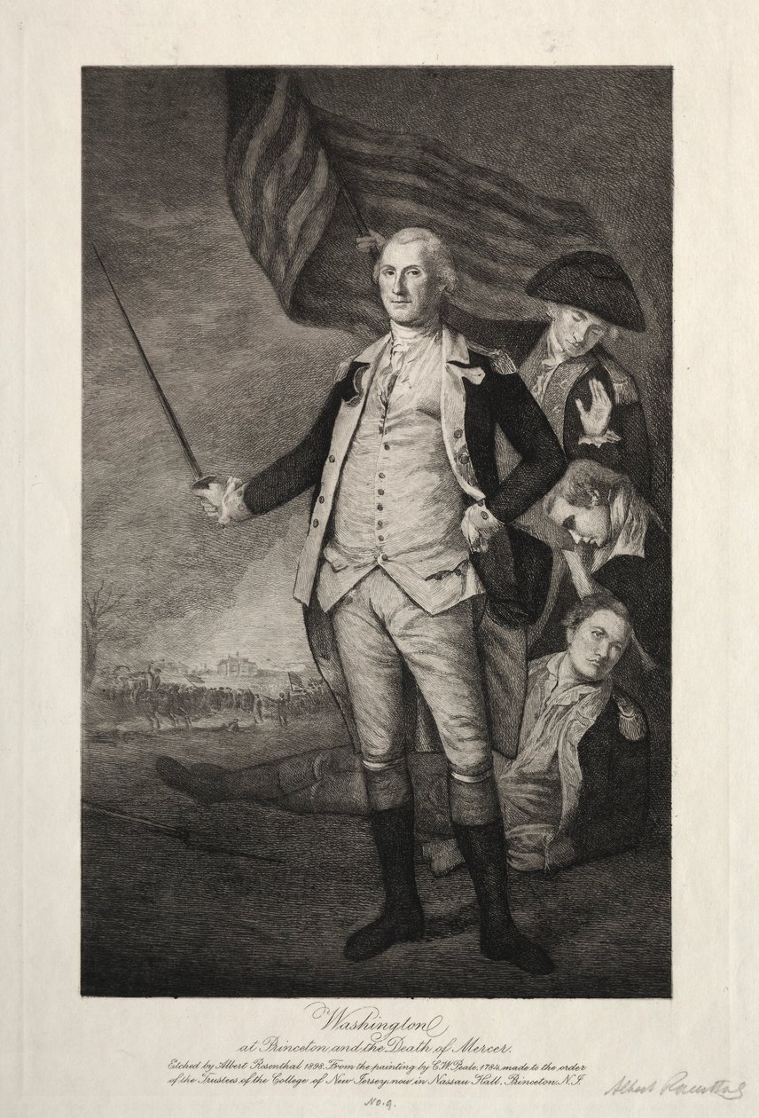 George Washington in Princeton door Albert Rosenthal