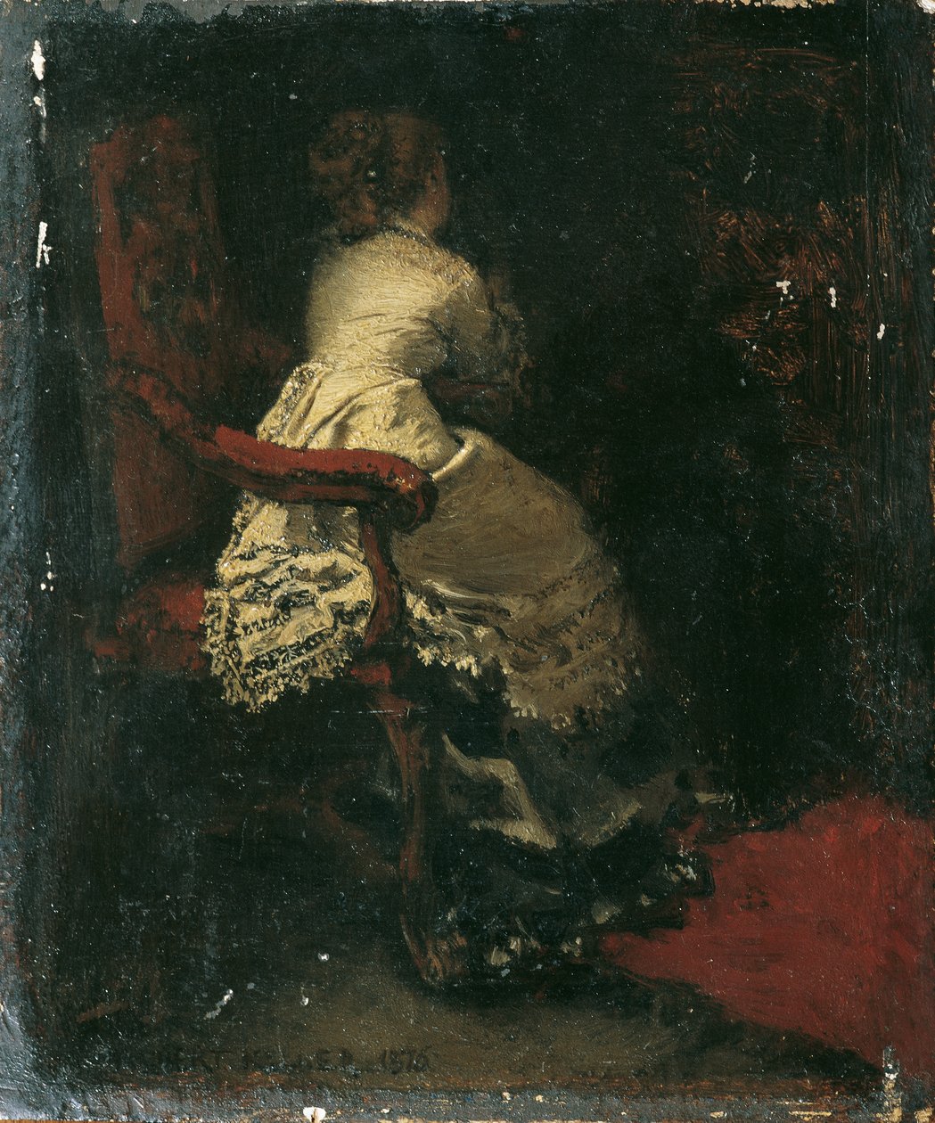 Dame in fauteuil door Albert von Keller