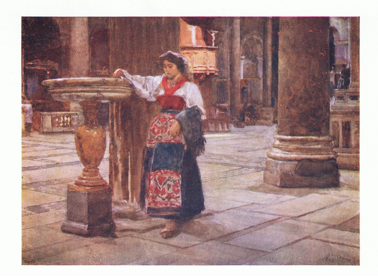 In de kerk van Ara Coell, uit Rome gepubliceerd door A & C Black Ltd, 1925 door Alberto Pisa