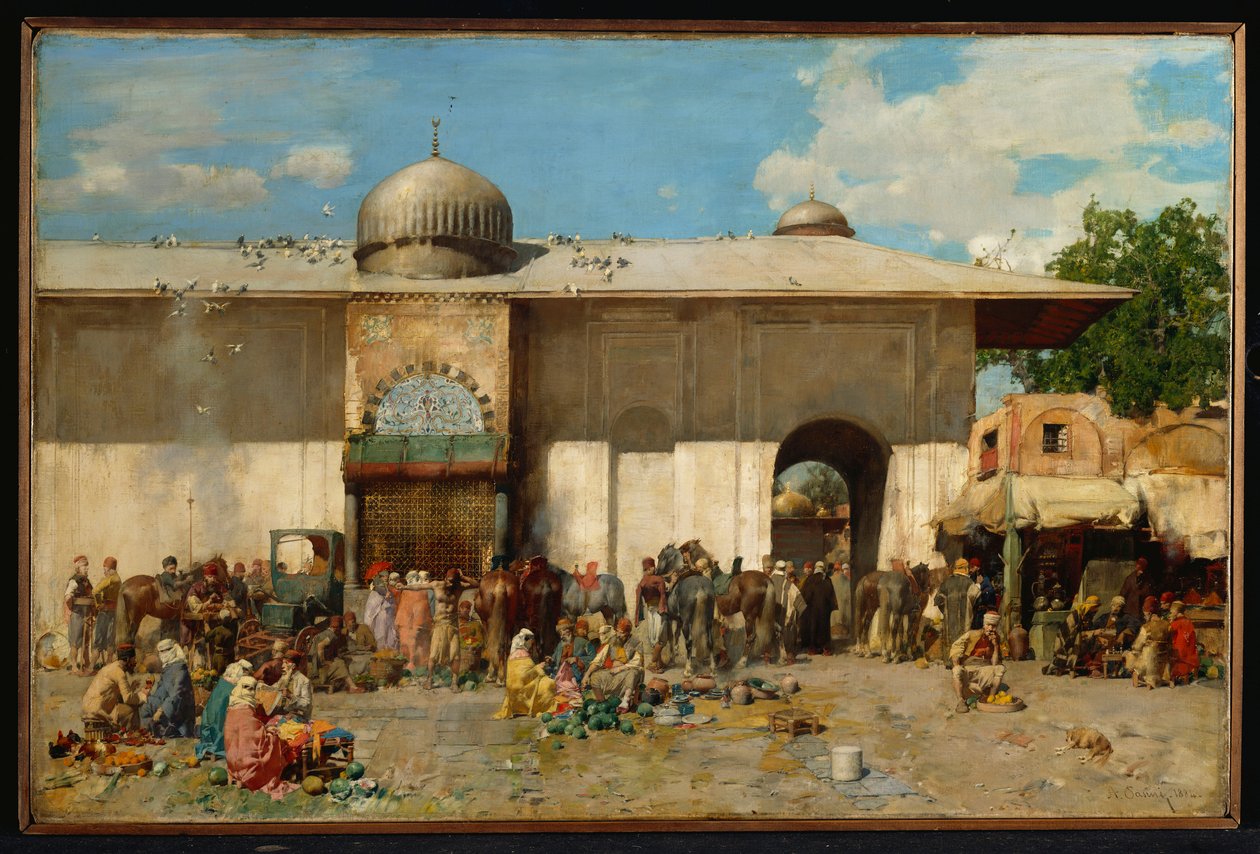 Oosterse Markt, 1884 door Alberto Pasini