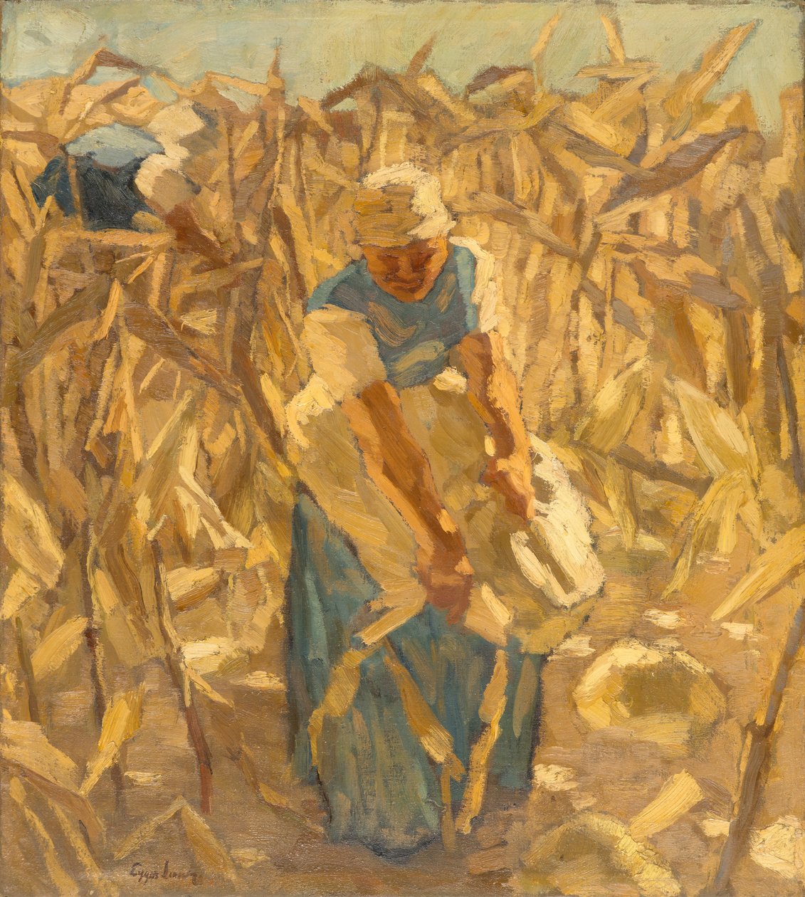 Oogst van Maïs door Albin Egger Lienz