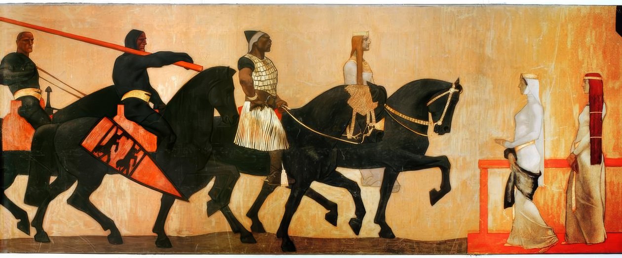 De intocht van koning Etzel door Albin Egger Lienz