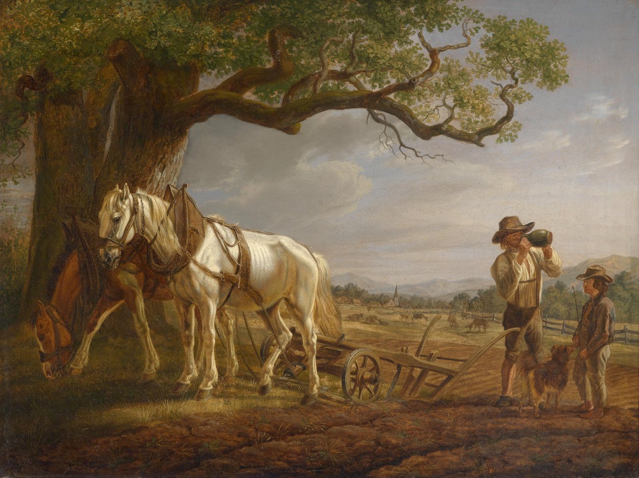 Boeren rusten in het veld door Albrecht Adam