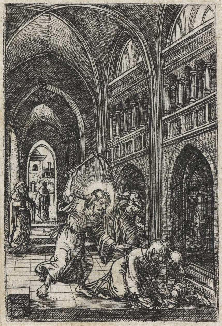 Christus verdrijft de geldwisselaars uit de tempel, ca. 1519 door Albrecht Altdorfer