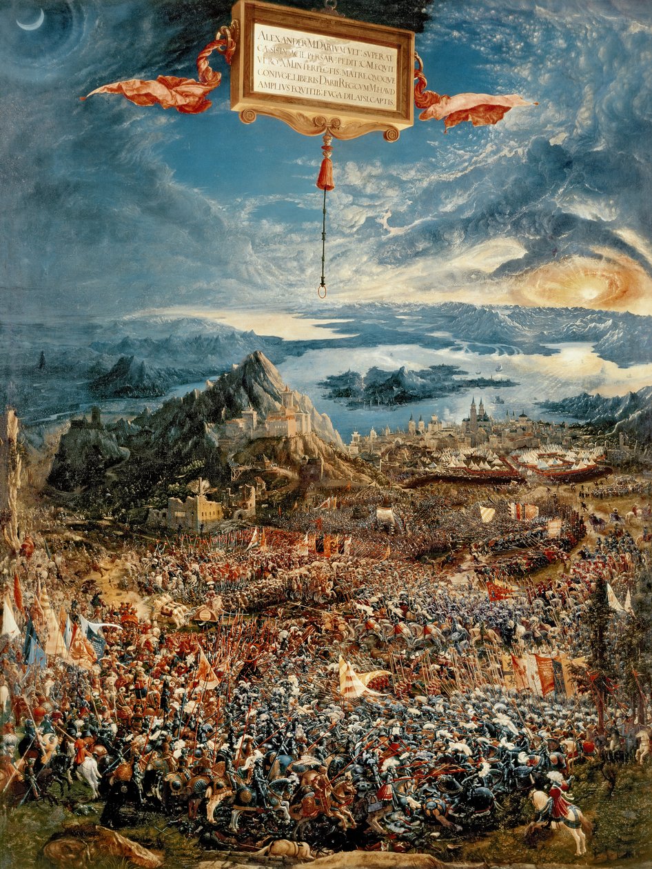 De Slag bij Issus, of De overwinning van Alexander de Grote, 1529 door Albrecht Altdorfer