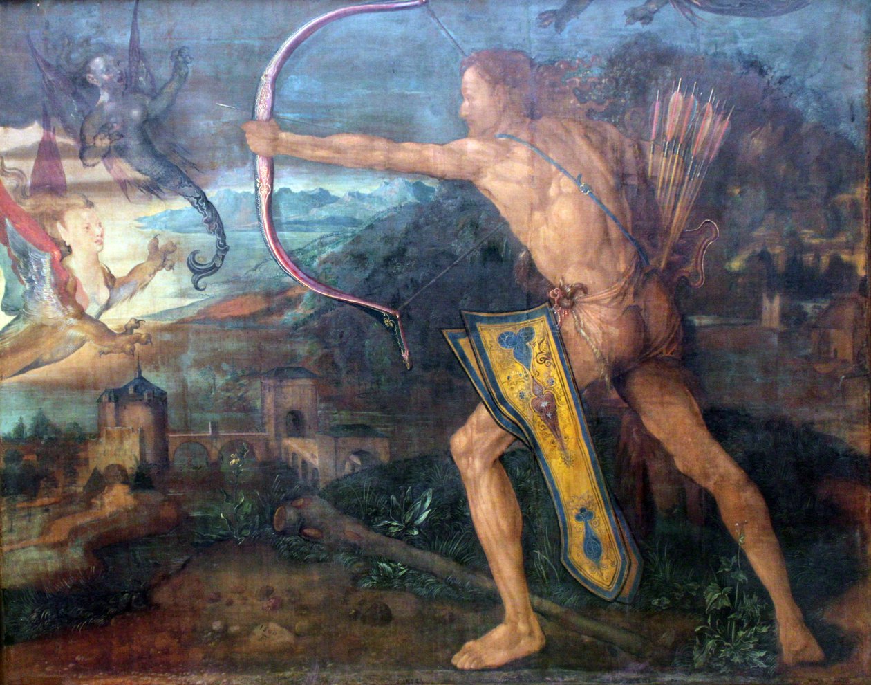 Hercules in gevecht met de Stymphalische vogels door Albrecht Dürer