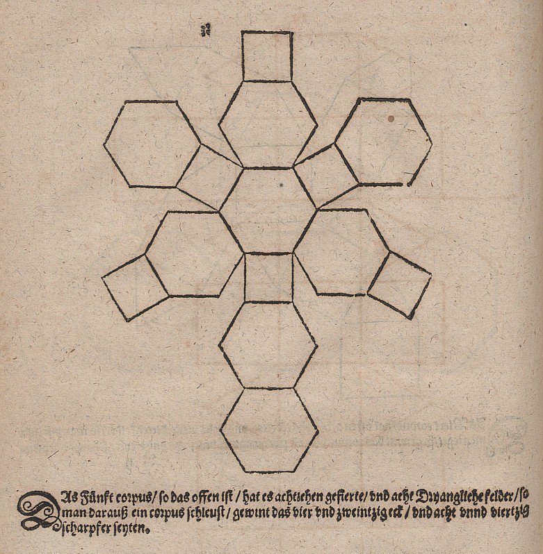 Netontwerp van een afgeknotte octaëder door Albrecht Dürer