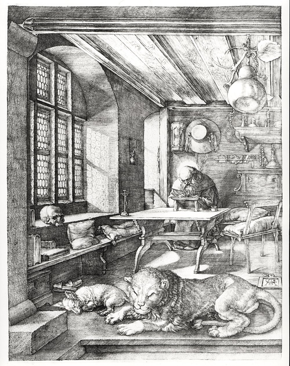 Sint Hiëronymus in zijn studeerkamer, 1514 door Albrecht Dürer