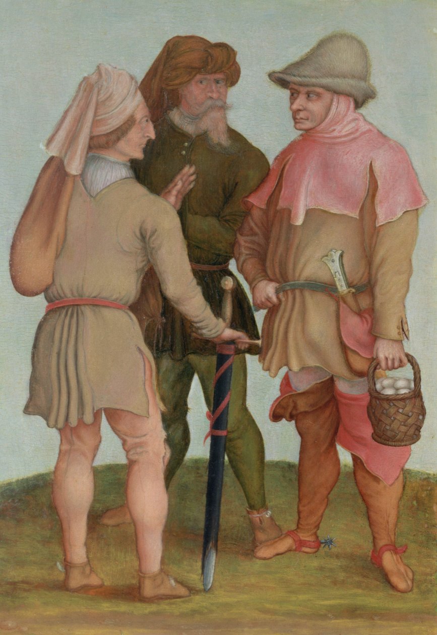 Drie boeren, 16e of 17e eeuw door Albrecht Dürer