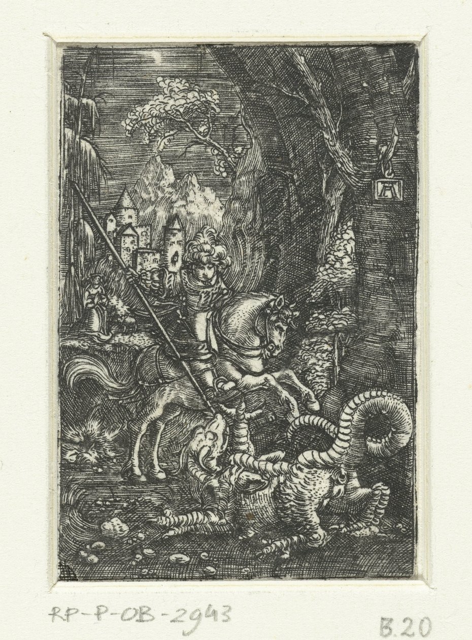 Sint Joris doodt de draak door Albrecht Altdorfer