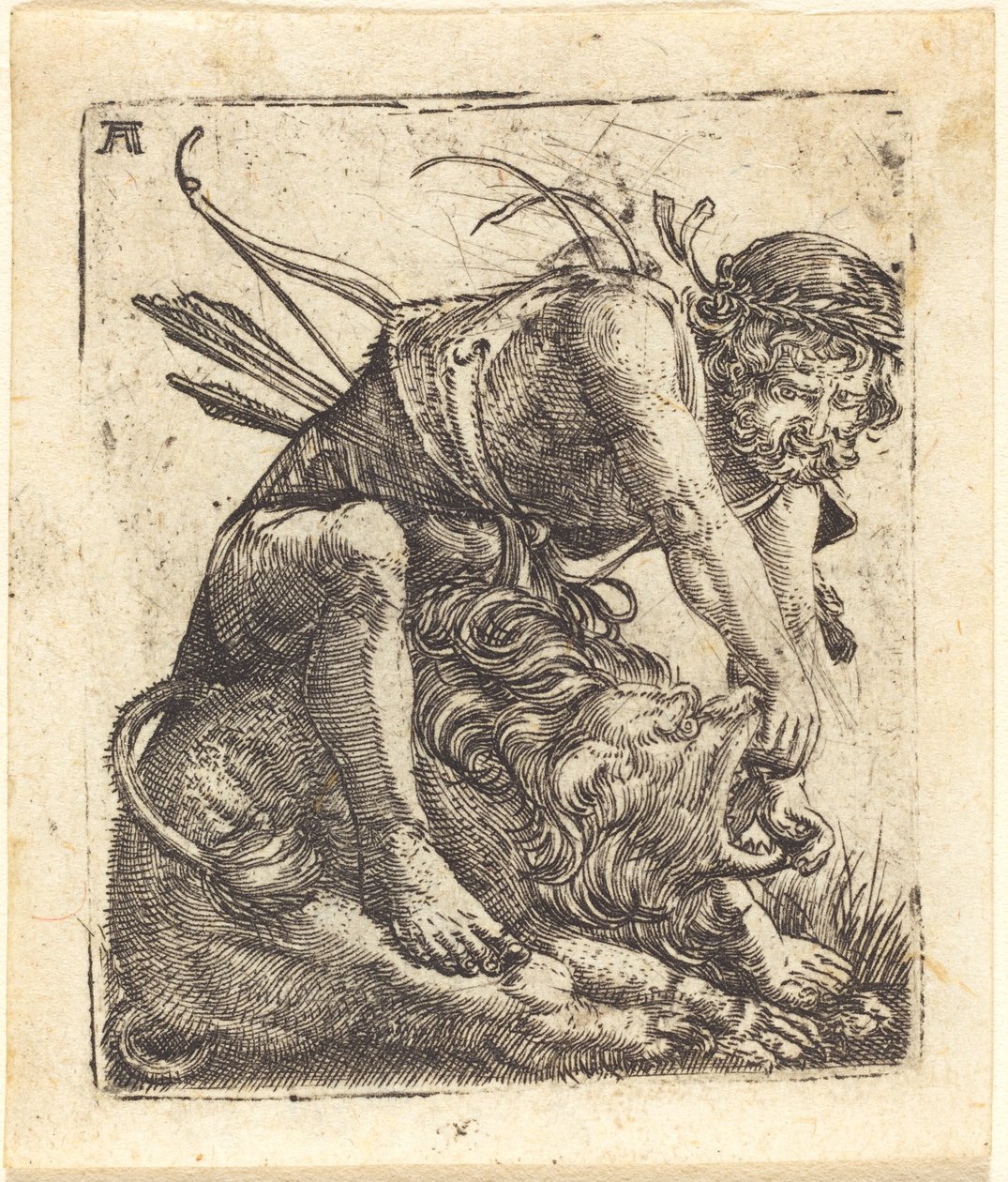 Hercules Overwint de Nemeïsche Leeuw door Albrecht Altdorfer