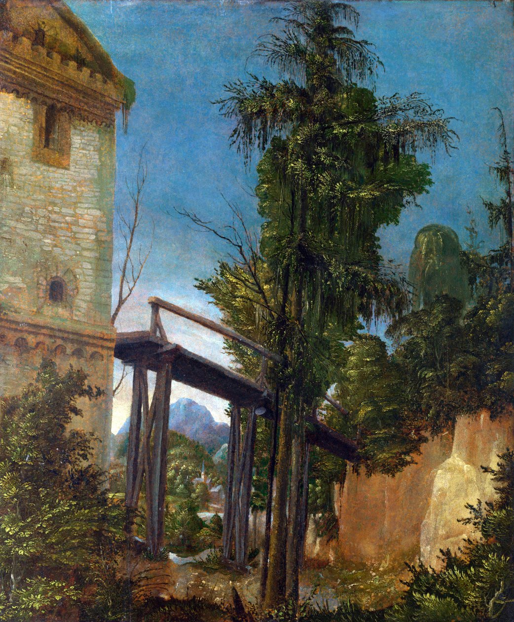 Landschap met een Brug door Albrecht Altdorfer