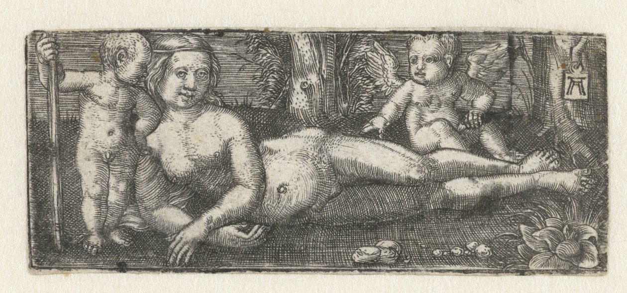 Liggende Venus met twee putti door Albrecht Altdorfer