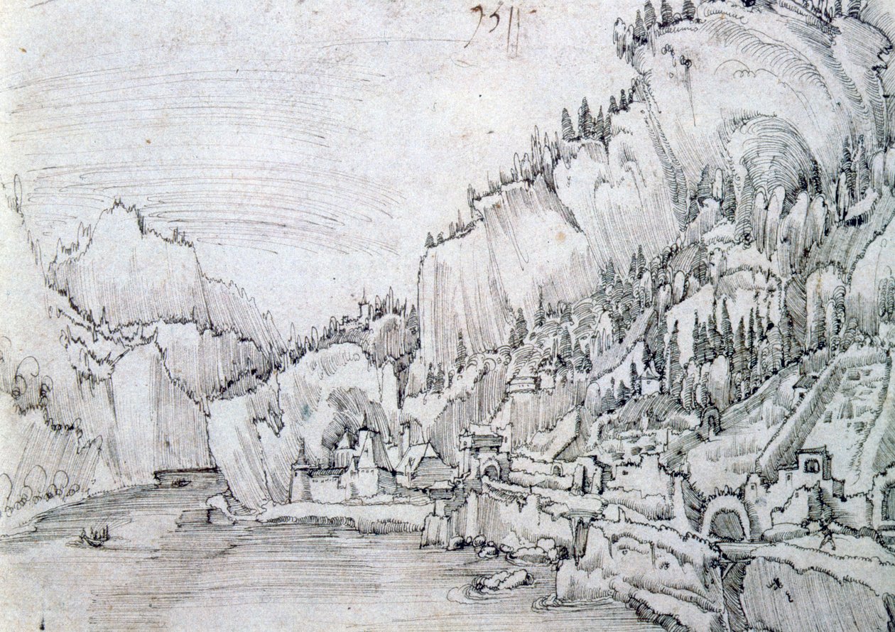 Sarmingstein aan de Donau, 16e eeuw door Albrecht Altdorfer