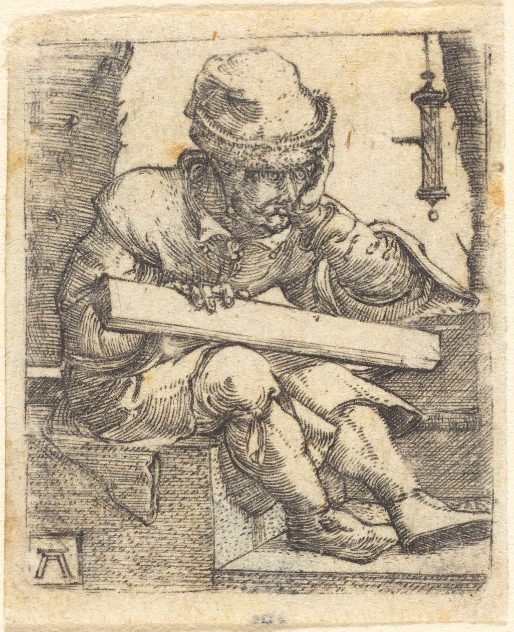 De peinzende timmerman door Albrecht Altdorfer