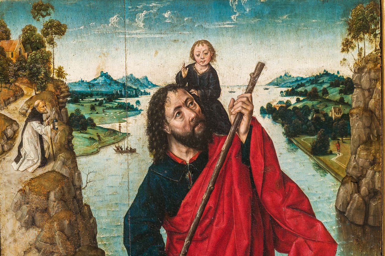 Sint Christoffel (detail) door Albrecht Bouts
