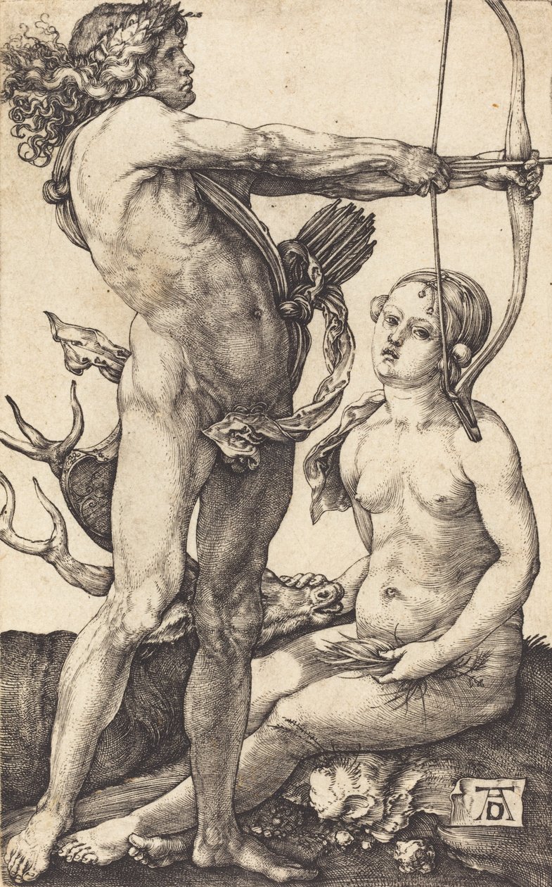 Apollo en Diana, 1504-1505 door Albrecht Dürer