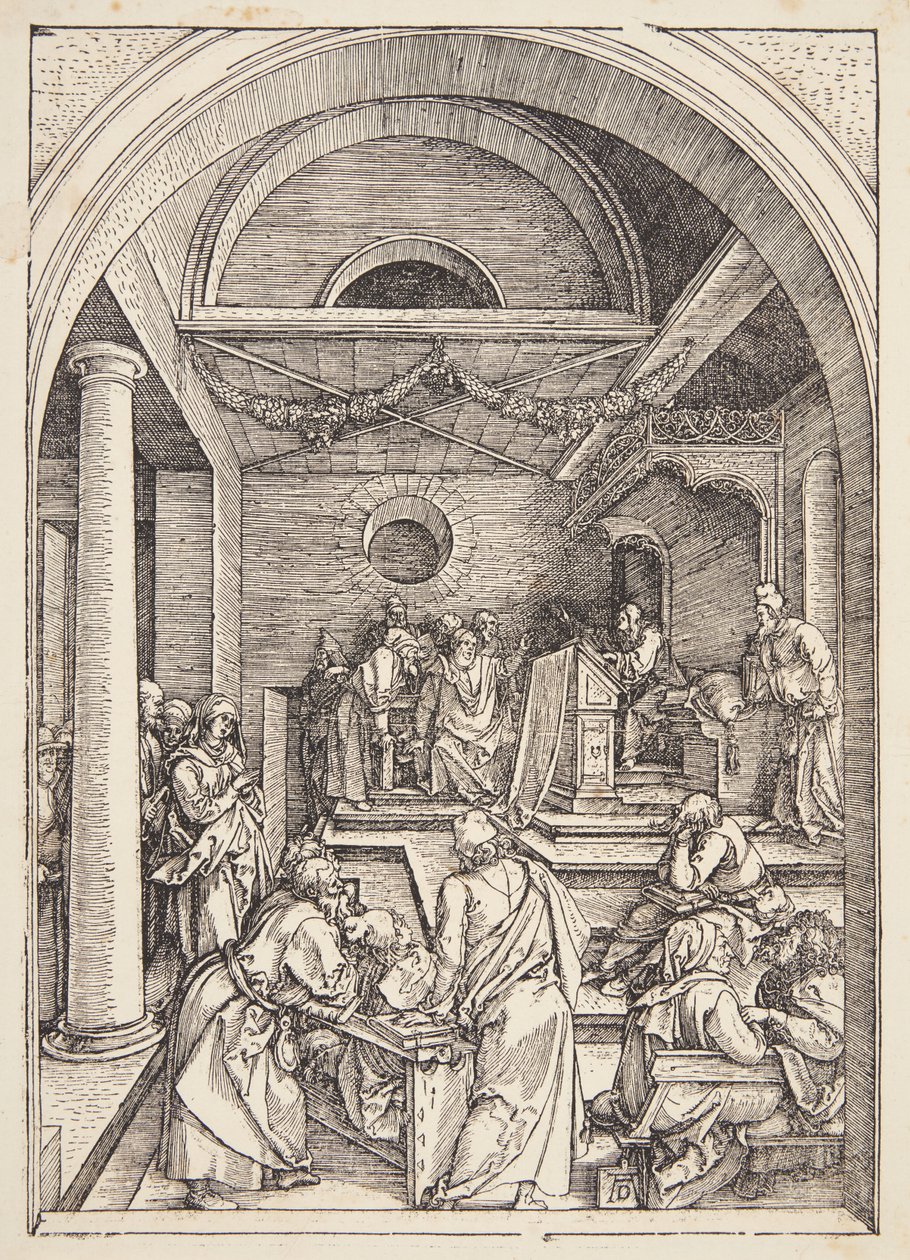 Christus tussen de dokters door Albrecht Dürer
