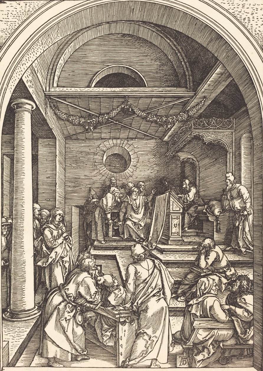 Christus tussen de Doktoren, ca. 1503-1504 door Albrecht Dürer