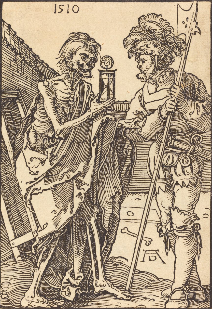 De dood en de Lansquenet, 1510 door Albrecht Dürer