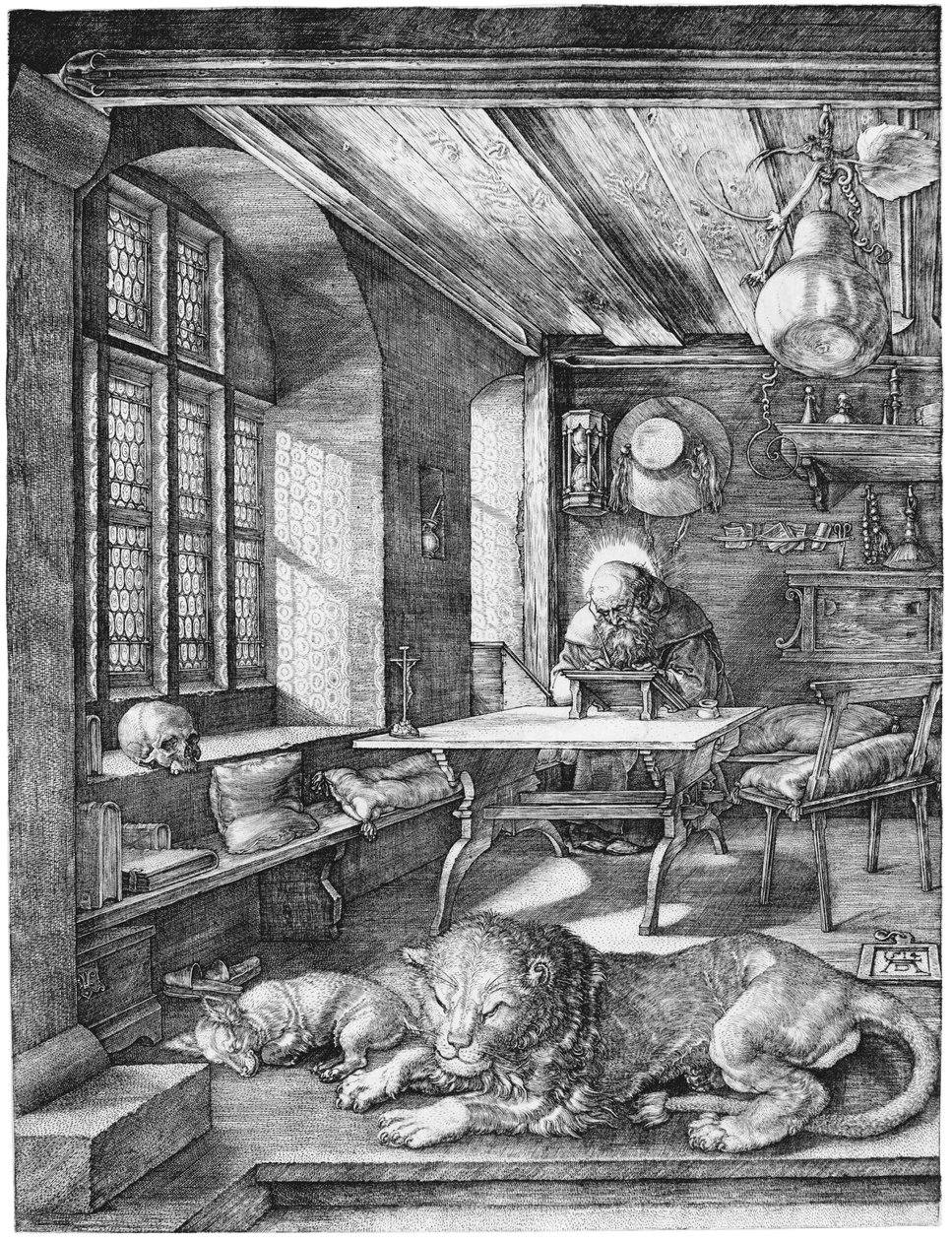 De heilige Hiëronymus in zijn studie door Albrecht Dürer